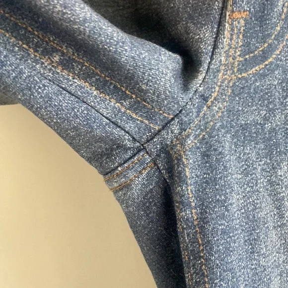 Ecru Denim-Print Wide-Leg Sweatpants - Picture 9 of 13